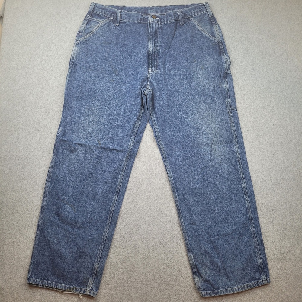 Carhartt Carpenter Jeans Mens 40x32 Blue Dungaree Fit B13 DST